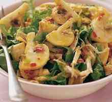 Kuhanje salatu s gljivama i piletinom i sirom, kao i druge opcije za jela s peradi