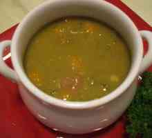 Kako kuhati juha od graška s dimljenim rebrima, meso ili kobasice
