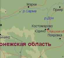 Kostomarovo, Voronjež regija. Karta Voronjež regije